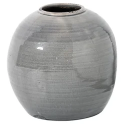 Hill Interiors Garda Tiber Glazed Vase Grey (28cm X 29cm X 29cm)