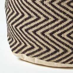 Homescapes Black And Cream Chevron Pattern Circular Pouffe -DIY homescapes black and cream chevron pattern circular pouffe5055967445079 04c MP