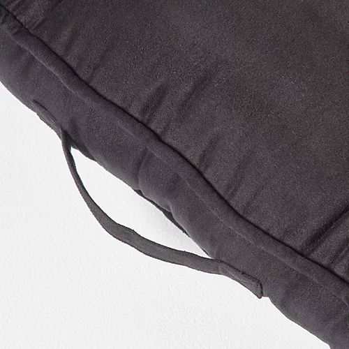 Homescapes Black Faux Suede 2 Seater Booster Cushion 6 Homescapes Black Faux Suede 2 Seater Booster Cushion - Image 4