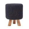 Homescapes Black Tall Cotton Knitted Footstool On Legs 2 Homescapes Black Tall Cotton Knitted Footstool On Legs -DIY homescapes black tall cotton knitted footstool on legs5055967445284 01c MP