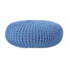 Homescapes Blue Large Round Cotton Knitted Pouffe Footstool -DIY homescapes blue large round cotton knitted pouffe footstool5055967493735 01c MP