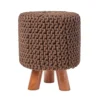 Homescapes Chocolate Brown Tall Cotton Knitted Footstool On Legs 2 Homescapes Chocolate Brown Tall Cotton Knitted Footstool On Legs -DIY homescapes chocolate brown tall cotton knitted footstool on legs5055967493650 01c MP