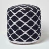Homescapes Circular Blue And Natural Colour Ikat Round Footstool -DIY homescapes circular blue and natural colour ikat round footstool5055967445116 01c MP