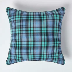 Homescapes Cotton Black Watch Tartan Cushion Cover, 60 X 60 Cm