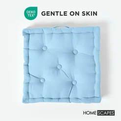 Homescapes Cotton Blue Floor Cushion, 40 X 40 Cm -DIY homescapes cotton blue floor cushion 40 x 40 cm5055967422452 03c MP