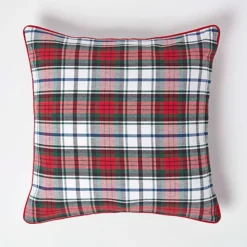Homescapes Cotton Macduff Tartan Cushion Cover, 60 X 60 Cm