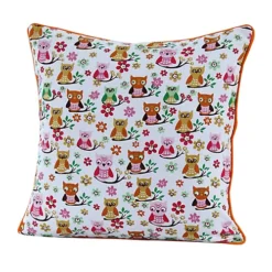 Homescapes Cotton Owls Cushion Cover, 60 X 60 Cm