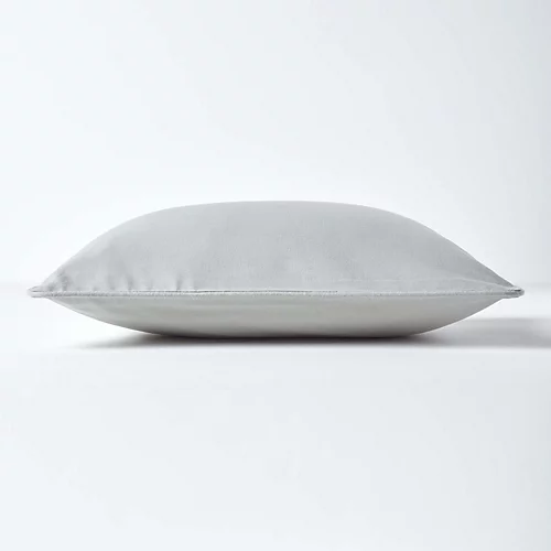 Homescapes Cotton Plain Grey Cushion Cover, 60 X 60 Cm 4 Homescapes Cotton Plain Grey Cushion Cover, 60 X 60 Cm - Image 2
