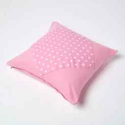 Homescapes Cotton Plain Pink And Polka Dots Cushion Cover, 45 X 45 Cm 9 Homescapes Cotton Plain Pink And Polka Dots Cushion Cover, 45 X 45 Cm -DIY homescapes cotton plain pink and polka dots cushion cover 45 x 45 cm5055967438149 04c MP
