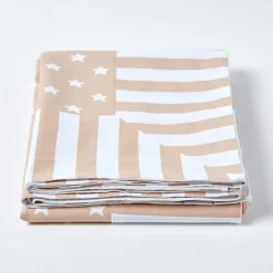 Homescapes Cotton Stars And Stripes Decorative Beige Sofa Throw -DIY homescapes cotton stars and stripes decorative beige sofa throw5055967434806 03c MP