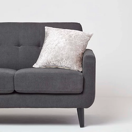 Homescapes Cream Luxury Crushed Velvet Cushion Cover, 45 X 45 Cm 4 Homescapes Cream Luxury Crushed Velvet Cushion Cover, 45 X 45 Cm - Image 2