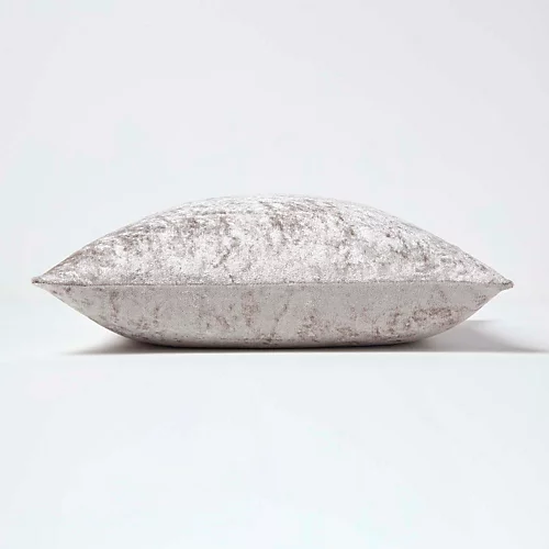 Homescapes Cream Luxury Crushed Velvet Cushion Cover, 45 X 45 Cm 5 Homescapes Cream Luxury Crushed Velvet Cushion Cover, 45 X 45 Cm - Image 3