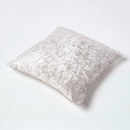 Homescapes Cream Luxury Crushed Velvet Cushion Cover, 60 X 60 Cm 6 Homescapes Cream Luxury Crushed Velvet Cushion Cover, 60 X 60 Cm - Image 4