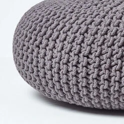 Homescapes Dark Grey Large Round Cotton Knitted Pouffe Footstool 9 Homescapes Dark Grey Large Round Cotton Knitted Pouffe Footstool -DIY homescapes dark grey large round cotton knitted pouffe footstool5055967430815 04c MP