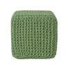 Homescapes Forest Green Cube Cotton Knitted Pouffe Footstool -DIY homescapes forest green cube cotton knitted pouffe footstool5055967431997 01c MP