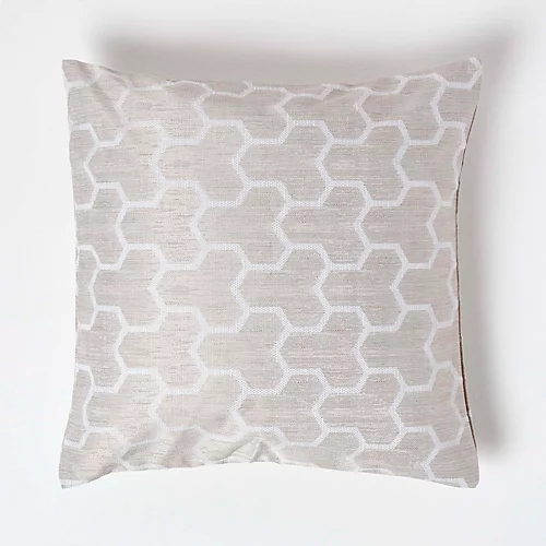 Homescapes Geometric Natural Jacquard Cushion Cover, 45 X 45 Cm 3 Homescapes Geometric Natural Jacquard Cushion Cover, 45 X 45 Cm