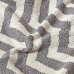 Homescapes Grey Chevron Cotton Knitted Throw, 150 X 200 Cm -DIY homescapes grey chevron cotton knitted throw 150 x 200 cm5056280702054 04c MP