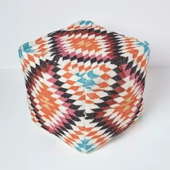 Homescapes Manila Orange And Pink Kilim Footstool Handwoven Beanbag Pouffe 43 X 43 Cm -DIY homescapes manila orange and pink kilim footstool handwoven beanbag pouffe 43 x 43 cm5056280711858 03c MP