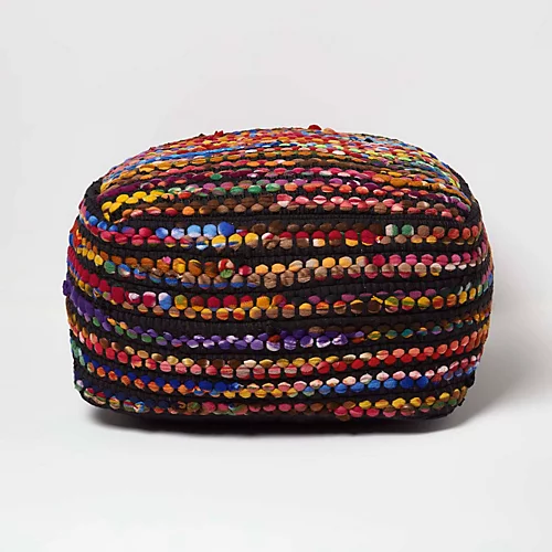 Homescapes Multi Coloured Folk Woven Bean Filled Pouffe Square 60 X 60 Cm 3 Homescapes Multi Coloured Folk Woven Bean Filled Pouffe Square 60 X 60 Cm