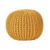 Homescapes Mustard Round Cotton Knitted Pouffe Footstool -DIY homescapes mustard round cotton knitted pouffe footstool5055967430990 01c MP