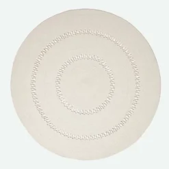 Homescapes Natural Crochet Braided Rug 120cm Round