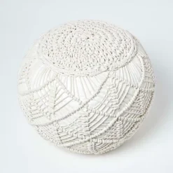 Homescapes Natural Crochet Knitted Pouffe 40 X 50 Cm -DIY homescapes natural crochet knitted pouffe 40 x 50 cm5056280715894 03c MP