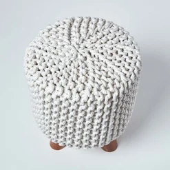 Homescapes Natural Tall Cotton Knitted Footstool On Legs 8 Homescapes Natural Tall Cotton Knitted Footstool On Legs -DIY homescapes natural tall cotton knitted footstool on legs5055967445321 03c MP