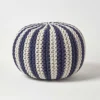 Homescapes Navy And White Knitted Pouffe Striped Footstool 40 X 50 Cm -DIY homescapes navy and white knitted pouffe striped footstool 40 x 50 cm5056280715818 01c MP