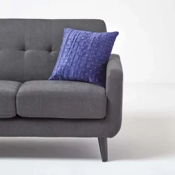 Homescapes Navy Blue Crushed Velvet Cushion Cover, 55 X 55 Cm -DIY homescapes navy blue crushed velvet cushion cover 55 x 55 cm5056280702528 04c MP