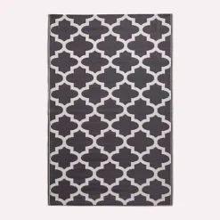 Homescapes Nola Geometric Black & White Outdoor Rug, 150 X 240 Cm