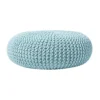 Homescapes Pastel Blue Large Round Cotton Knitted Pouffe Footstool -DIY homescapes pastel blue large round cotton knitted pouffe footstool5055967493599 01c MP