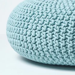 Homescapes Pastel Blue Large Round Cotton Knitted Pouffe Footstool 9 Homescapes Pastel Blue Large Round Cotton Knitted Pouffe Footstool -DIY homescapes pastel blue large round cotton knitted pouffe footstool5055967493599 04c MP