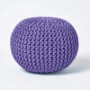 Homescapes Purple Round Cotton Knitted Pouffe Footstool -DIY homescapes purple round cotton knitted pouffe footstool5055967430839 01c MP