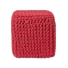 Homescapes Red Cube Cotton Knitted Pouffe Footstool 1 Homescapes Red Cube Cotton Knitted Pouffe Footstool -DIY homescapes red cube cotton knitted pouffe footstool5055967432628 01c MP