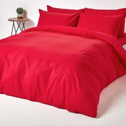 Homescapes Red Egyptian Cotton Fitted Sheet 200 TC, Double -DIY homescapes red egyptian cotton fitted sheet 200 tc double5055967402768 04c MP