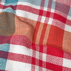 Homescapes Red Tartan 100% Cotton Falun Throw With Tassels, 255 X 360 Cm -DIY homescapes red tartan 100 cotton falun throw with tassels 255 x 360 cm5055967470101 04c MP