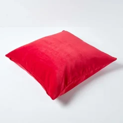 Homescapes Red Velvet Cushion Cover, 60 X 60 Cm -DIY homescapes red velvet cushion cover 60 x 60 cm5056280701033 03c MP