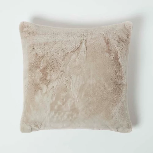 Homescapes Soft Touch Faux Fur Taupe Cushion 46 X 46 Cm 3 Homescapes Soft Touch Faux Fur Taupe Cushion 46 X 46 Cm