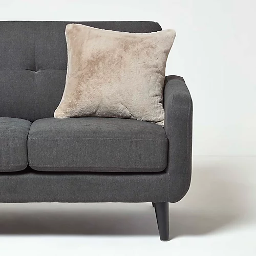 Homescapes Soft Touch Faux Fur Taupe Cushion 46 X 46 Cm 5 Homescapes Soft Touch Faux Fur Taupe Cushion 46 X 46 Cm - Image 3