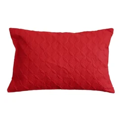 Homescapes Ultrasonic Red Quilted Embossed Cushion Cover, 50 X 75 Cm