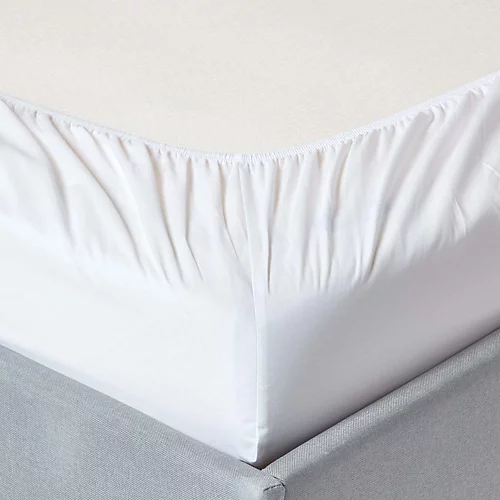 Homescapes White Egyptian Cotton Fitted Sheet 200 TC, Small Double 4 Homescapes White Egyptian Cotton Fitted Sheet 200 TC, Small Double - Image 2