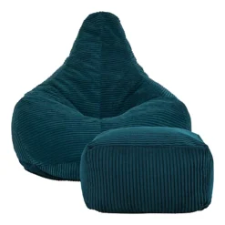 Icon Dalton Corduroy Bean Bag Chair & Pouffe Teal Green Recliner Bean Bags -DIY icon dalton corduroy bean bag chair pouffe teal green recliner bean bags5060760898014 04c MP