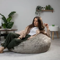 Icon Hinterland Classic Faux Fur Bean Bag Chair Brown -DIY icon hinterland classic faux fur bean bag chair brown5060760896201 04c MP