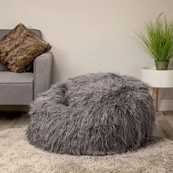 Icon Mongolian Classic Faux Fur Bean Bag Chair Charcoal Grey -DIY icon mongolian classic faux fur bean bag chair charcoal grey5060554742516 02c MP