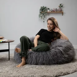 Icon Mongolian Classic Faux Fur Bean Bag Chair Charcoal Grey -DIY icon mongolian classic faux fur bean bag chair charcoal grey5060554742516 03c MP