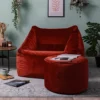 Icon Natalia Velvet Armchair Bean Bag And Pouffe Set Terracotta Giant Bean Bag Chair -DIY icon natalia velvet armchair bean bag and pouffe set terracotta giant bean bag chair5060958972854 01c MP