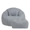 Icon Riviera Faux Leather Bean Bag Chair & Pouffe Grey -DIY icon riviera faux leather bean bag chair pouffe grey5060760890391 01c MP