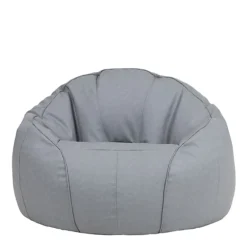 Icon Riviera Faux Leather Bean Bag Chair & Pouffe Grey -DIY icon riviera faux leather bean bag chair pouffe grey5060760890391 04c MP