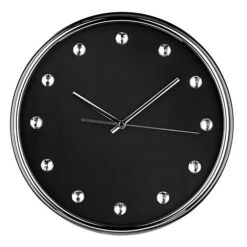 Interiors By Premier Black Face And Clear Diamantes Wall Clock