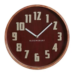 Interiors By Premier Vitus Red Grain Large Wall Clock